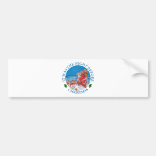 Santa Claus Up on The Rooftop on Christmas Eve Bumper Sticker