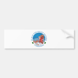 Santa Claus Up on The Rooftop on Christmas Eve Bumper Sticker