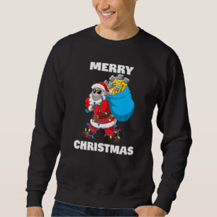 Santa Claus Vaccinated Theme Merry Christmas Tree  Sweatshirt