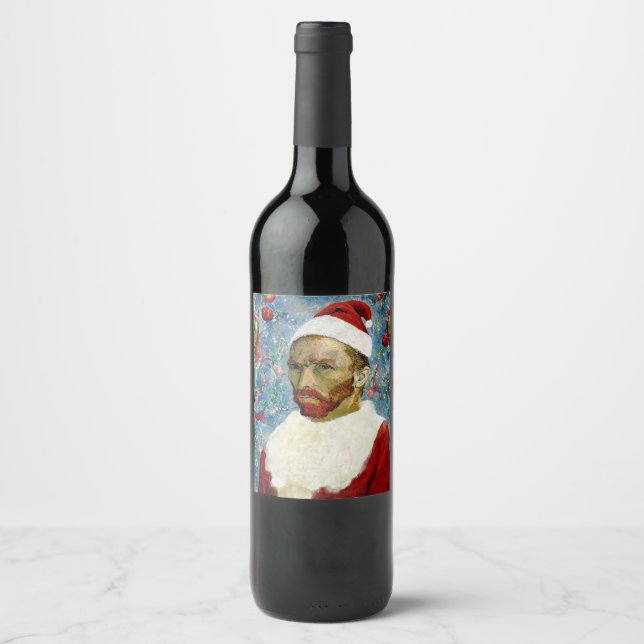 Santa Claus, Van Gogh Wine Label (Front)