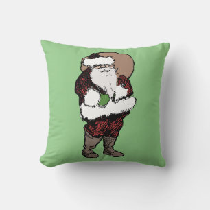 SANTA CLAUS VINTAGE CHRISTMAS THROW PILLOW