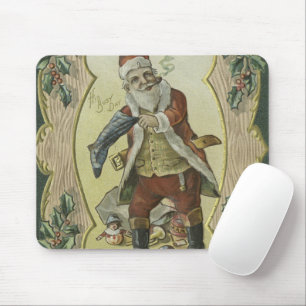 Santa claus Vintage Illustration Mouse Pad