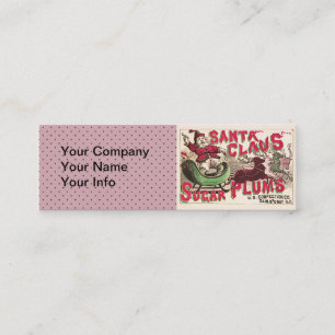 Santa Claus Vintage Illustration Sleigh Mini Business Card
