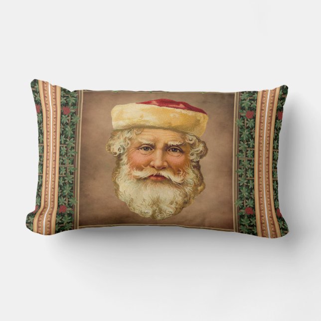 Santa Claus Vintage Lumbar Pillow (Front)