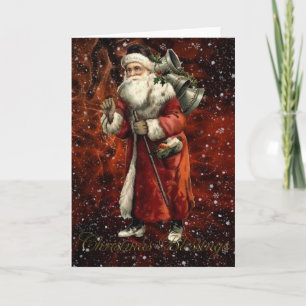 Santa Claus Vintage Snow & Father Christmas Card