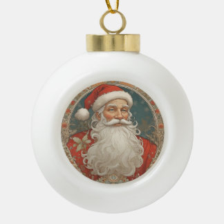 Santa Claus Vintage Snowflake Framed Ornament