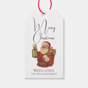 Santa Claus Vintage Style Merry Christmas Gift Tags