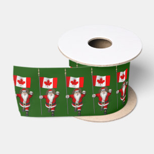 Santa Claus Visiting Canada Satin Ribbon