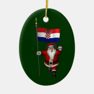 Santa Claus Visiting Croatia Ceramic Ornament