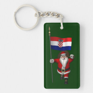 Santa Claus Visiting Croatia Key Ring
