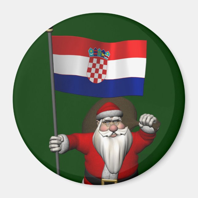 Santa Claus Visiting Croatia Magnet (Front)