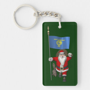 Santa Claus Visiting The Beaver State Key Ring