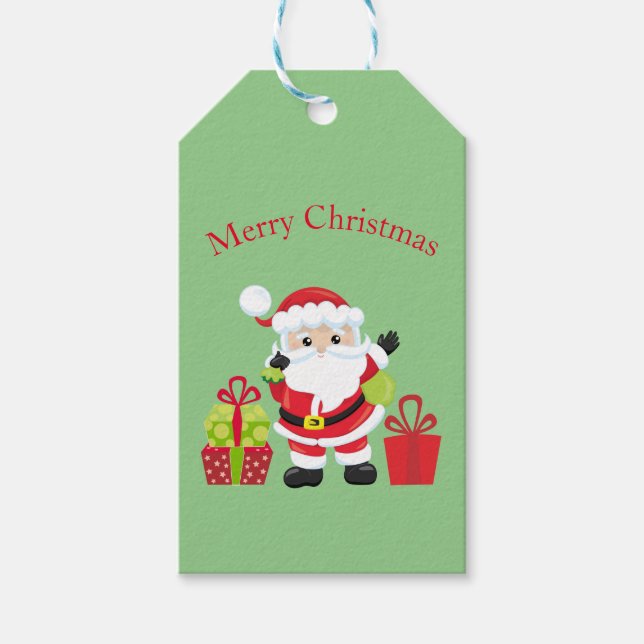 Santa Claus w/Presents  Gift Tags (Front)
