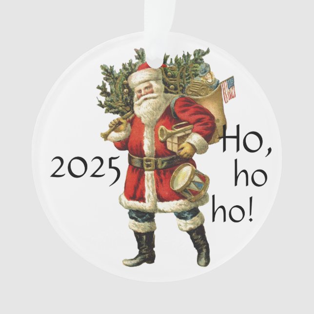 Santa Claus w/Sack of Toys 2025 Christmas Ornament (Front)
