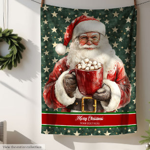 Santa Claus Watercolor Blanket Personalized