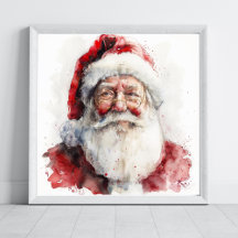Santa Claus watercolour drawing Christmas