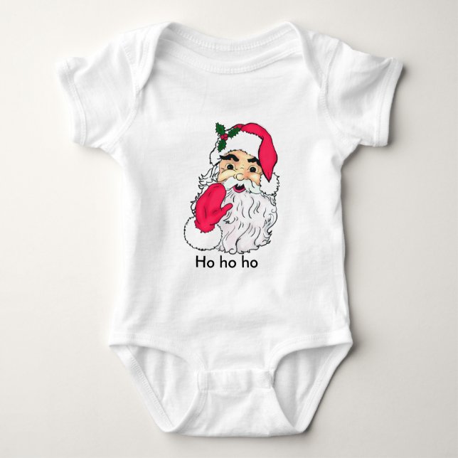 Santa Claus waving Baby Bodysuit (Front)