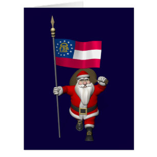 Santa Claus Waving Flag Of Georgia