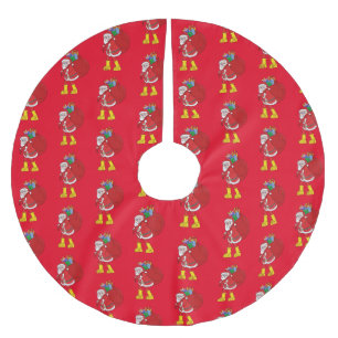 Santa Claus Wearing Big Yellow Boots Brushed Polyester Tree Skirt
