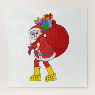 Santa Claus Wearing Big Yellow Boots Jigsaw Puzzle