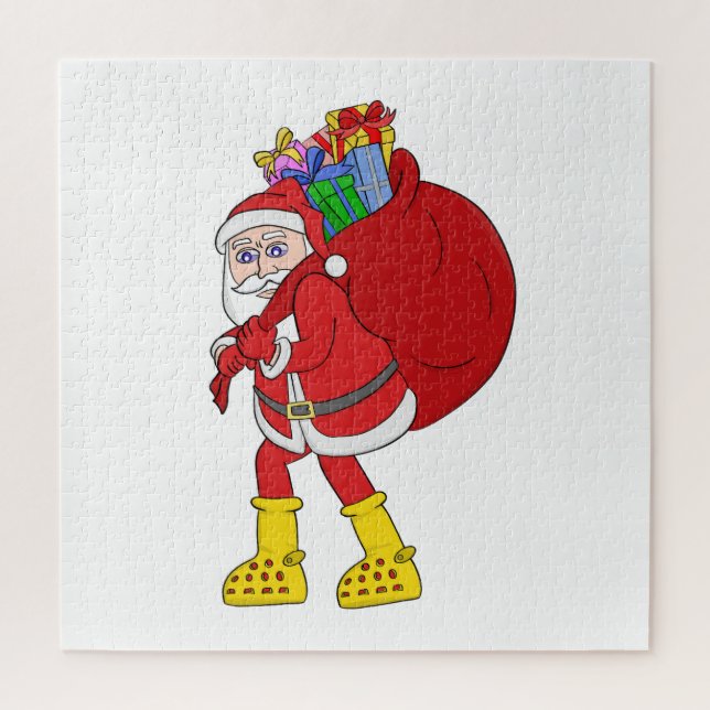 Santa Claus Wearing Big Yellow Boots Jigsaw Puzzle (Vertical)