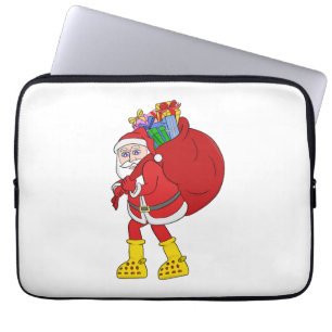 Santa Claus Wearing Big Yellow Boots Laptop Sleeve