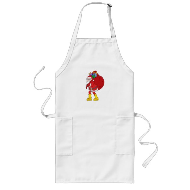 Santa Claus Wearing Big Yellow Boots Long Apron (Front)