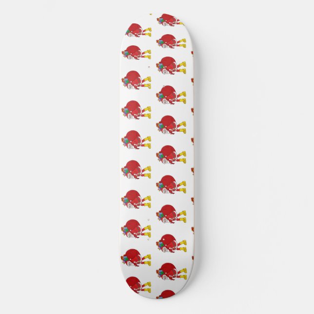 Santa Claus Wearing Big Yellow Boots Skateboard (Front)