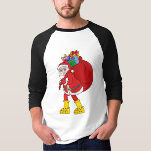 Santa Claus Wearing Big Yellow Boots T-Shirt