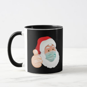 SANTA CLAUS WEARING MASK CHRISTMAS COFFEE MUGS