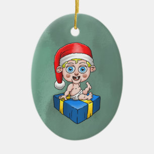 Santa Claus when he was a baby Ceramic Ornament