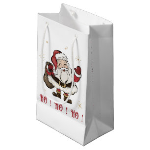 Santa Claus White Small Gift Bag