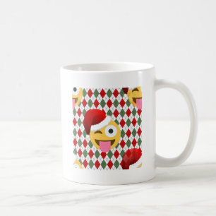 santa claus wink emoji coffee mug