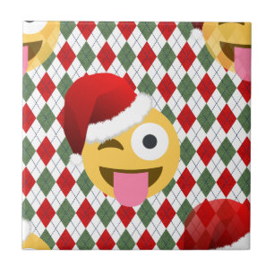 santa claus wink emoji tile