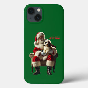 Santa Claus with a Shih Tzu Dog Christmas URM iPhone 13 Case