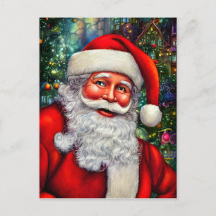 Santa Claus with a Twinkle in His Eye Blank Postcard