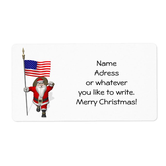 Santa Claus With American Flag (Front)