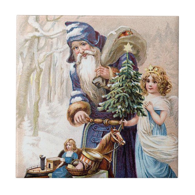 Santa Claus with Angel Tile (Front)