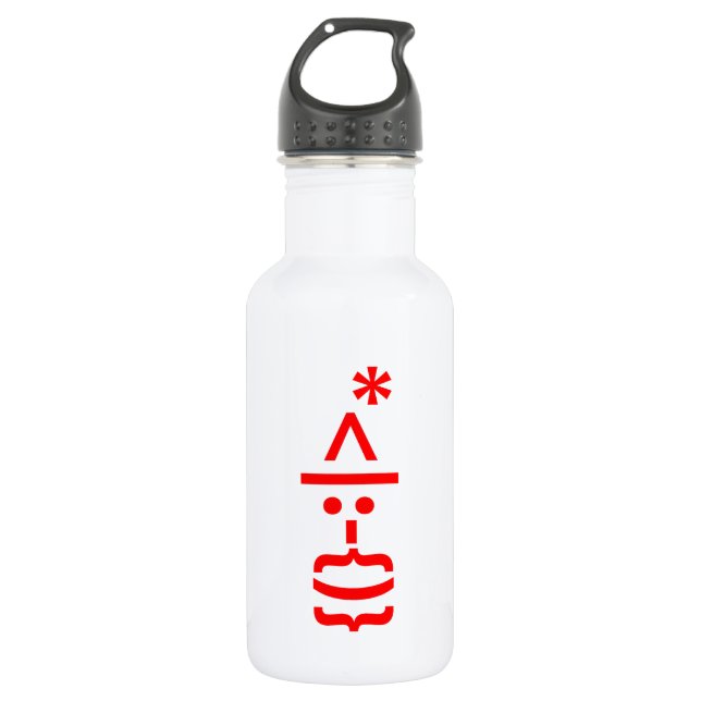 Santa Claus with Beard Christmas Emoticon 532 Ml Water Bottle (Front)