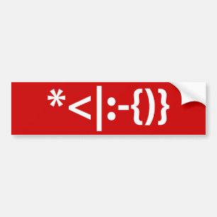Santa Claus with Beard Christmas Emoticon Bumper Sticker