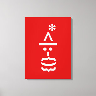Santa Claus with Beard Christmas Emoticon Canvas Print