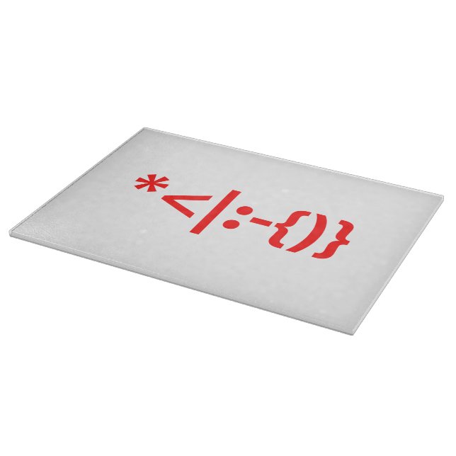 Santa Claus with Beard Christmas Emoticon Cutting Board (Corner)