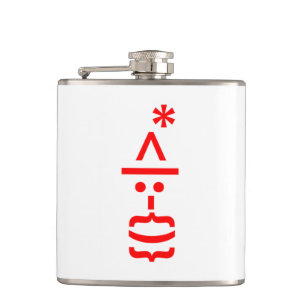 Santa Claus with Beard Christmas Emoticon Hip Flask