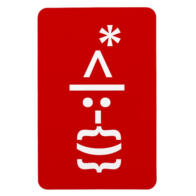 Santa Claus with Beard Christmas Emoticon Magnet (Vertical)