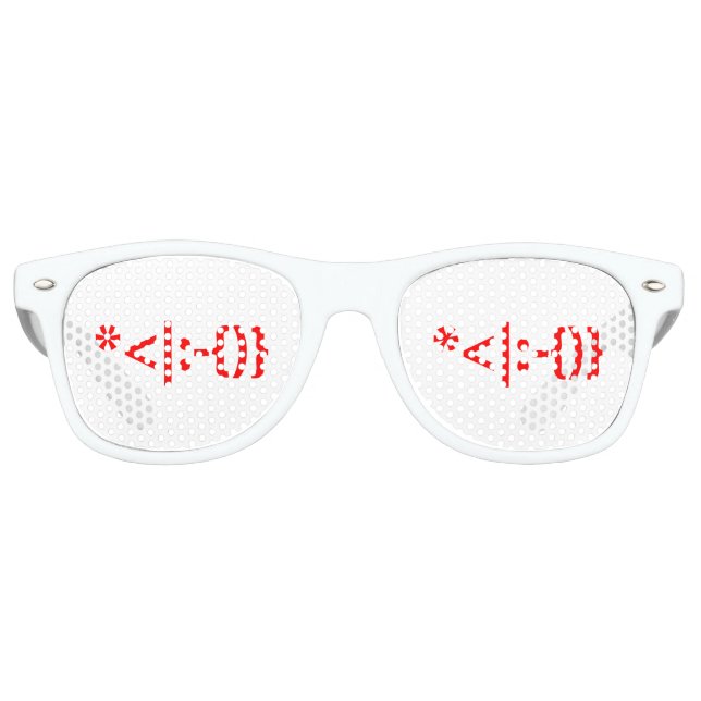 Santa Claus with Beard Christmas Emoticon Retro Sunglasses (Front)