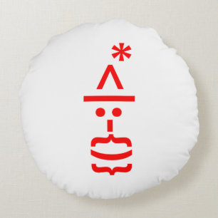 Santa Claus with Beard Christmas Emoticon Round Cushion
