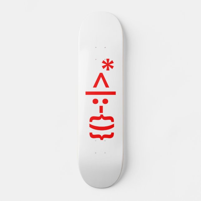 Santa Claus with Beard Christmas Emoticon Skateboard (Front)