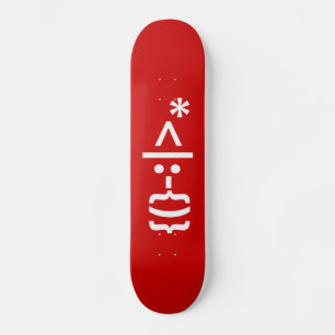 Santa Claus with Beard Christmas Emoticon Skateboard