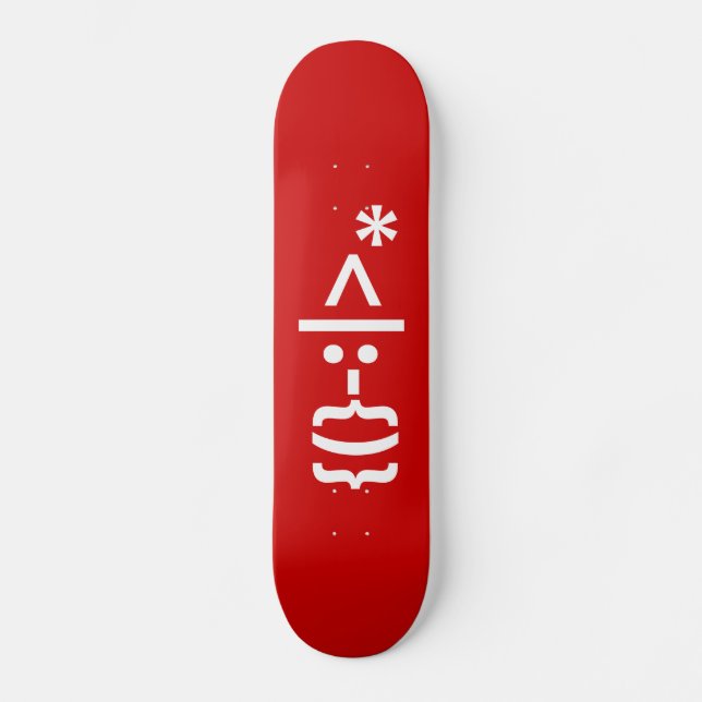 Santa Claus with Beard Christmas Emoticon Skateboard (Front)