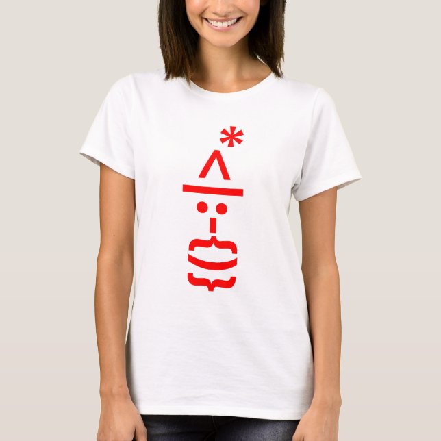 Santa Claus with Beard Christmas Emoticon T-Shirt (Front)
